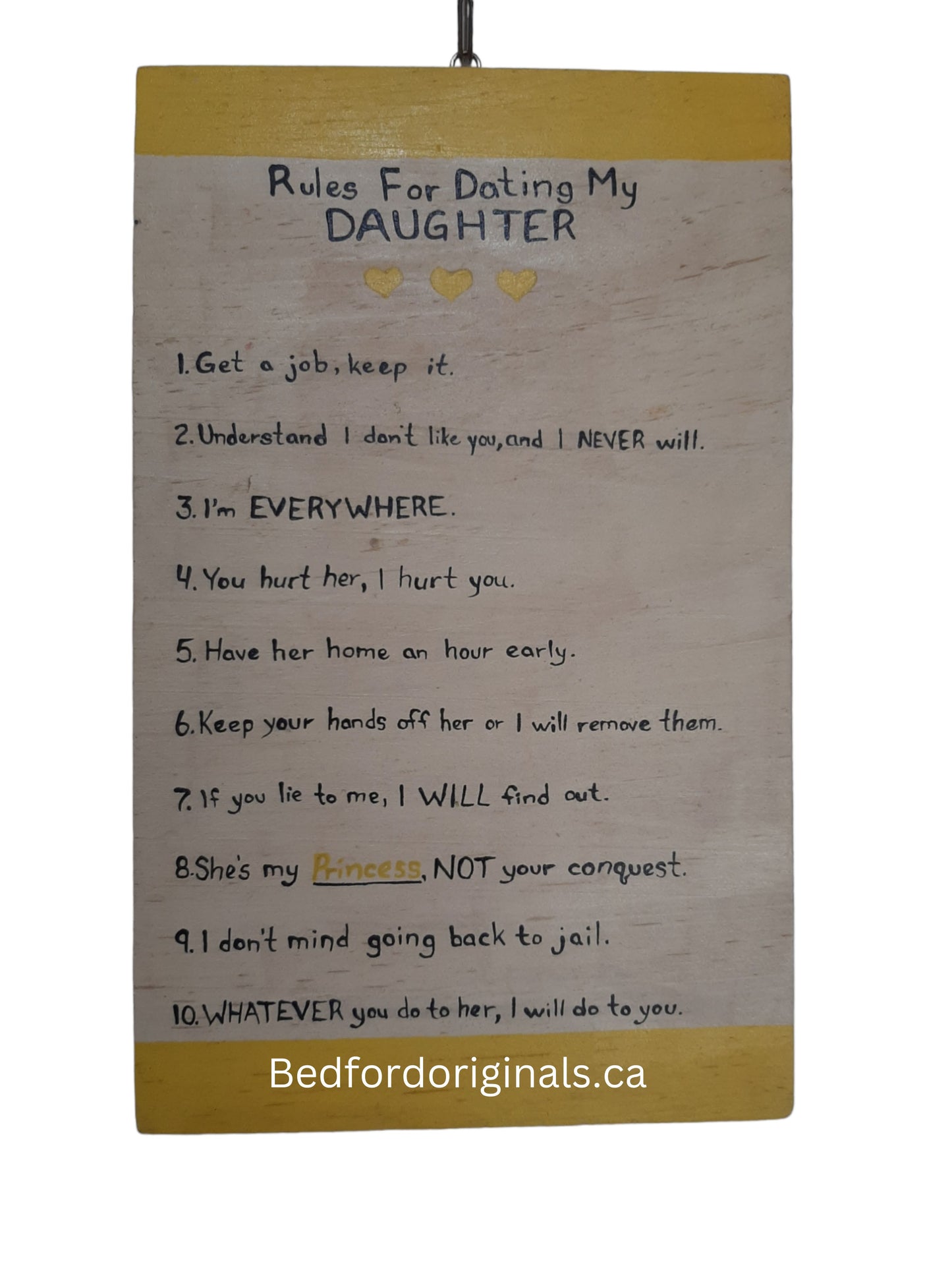 Dating Daughter Rules Wall Hanging