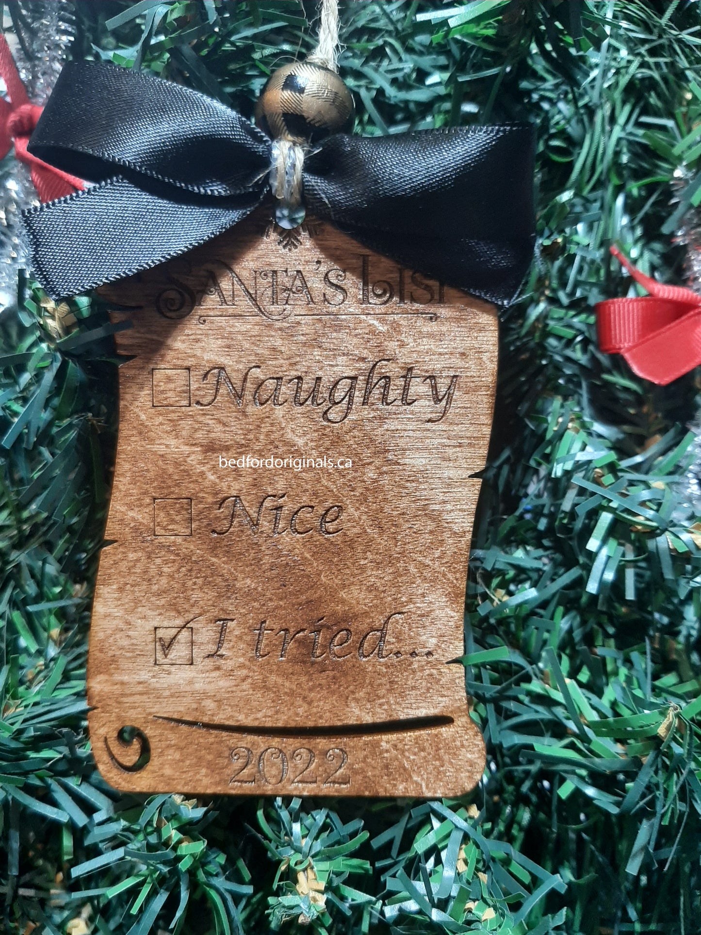 Santa Scroll Ornament - CLEARANCE