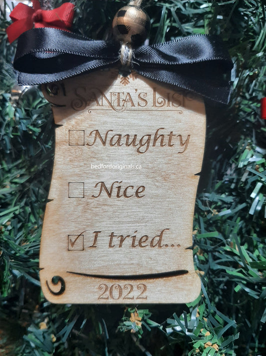 Santa Scroll Ornament - CLEARANCE