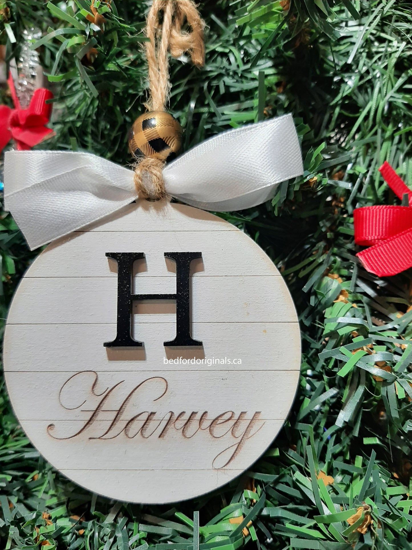 Shiplap Name Ornament