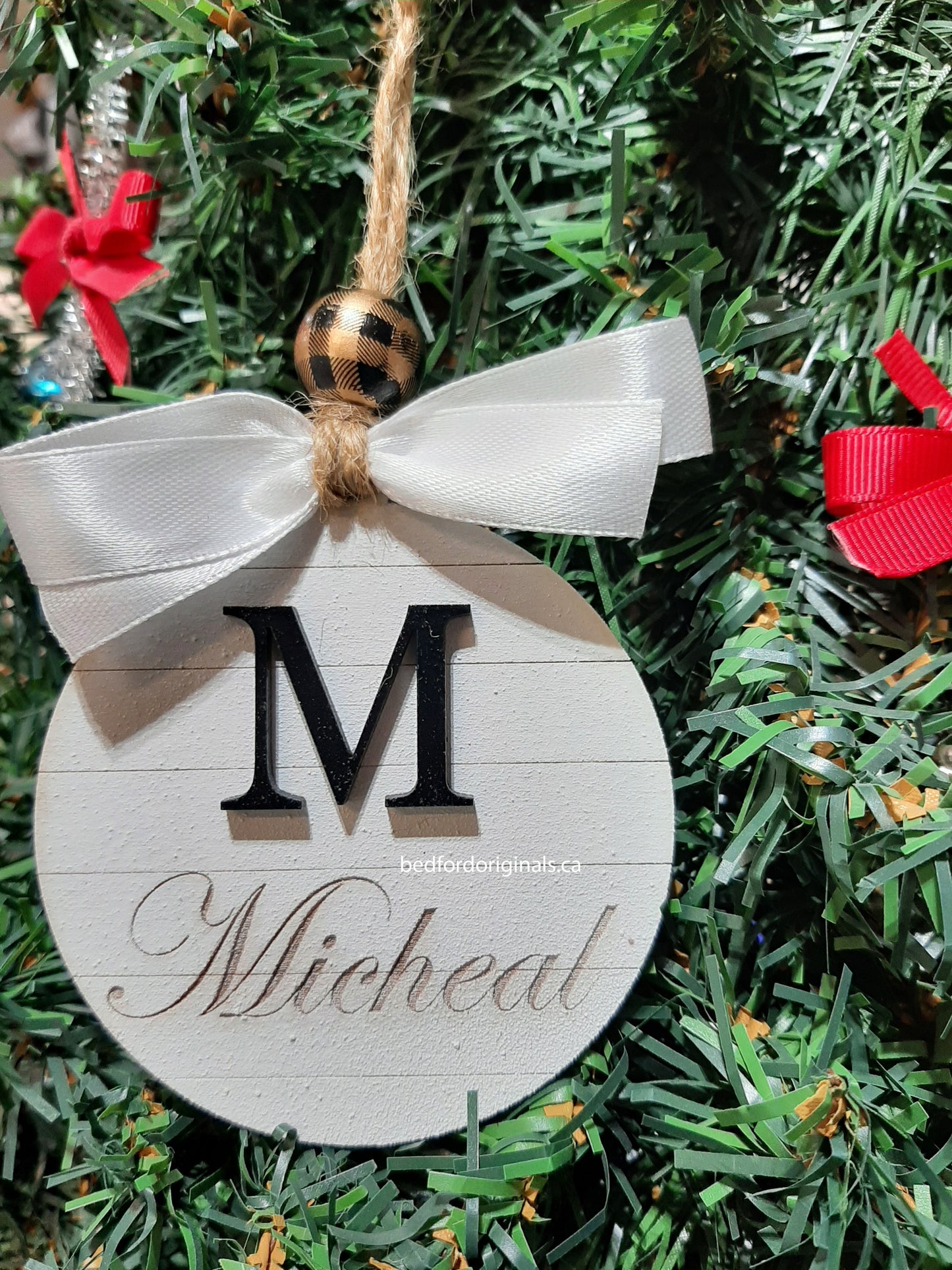Shiplap Name Ornament