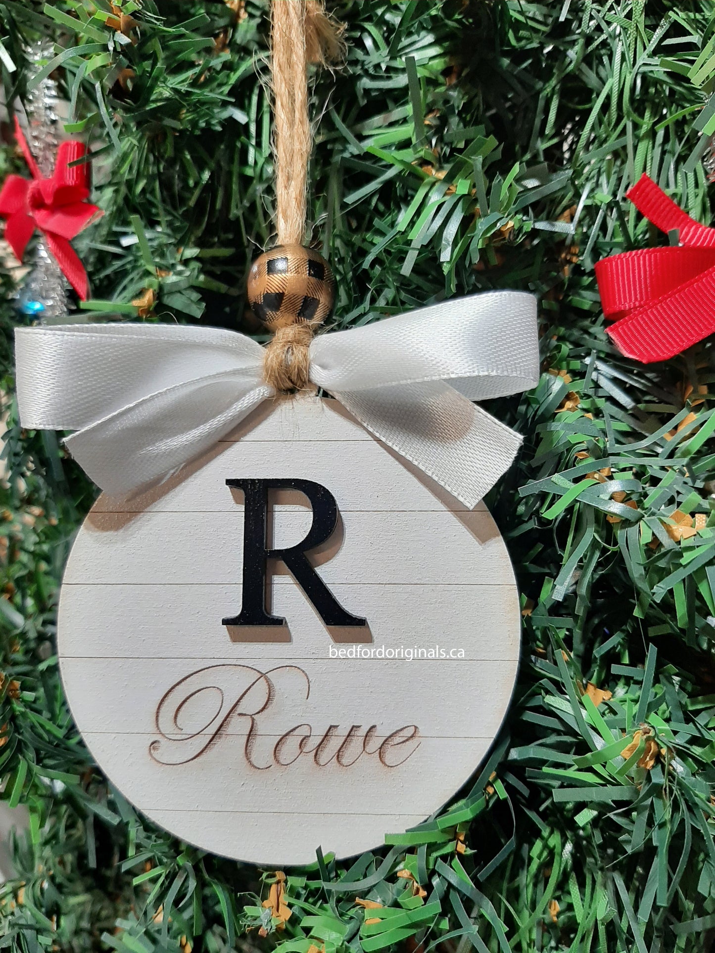 Shiplap Name Ornament