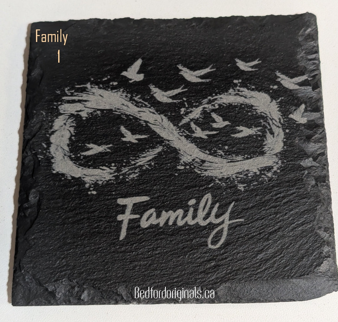 Engraved Slate Coasters - Animals