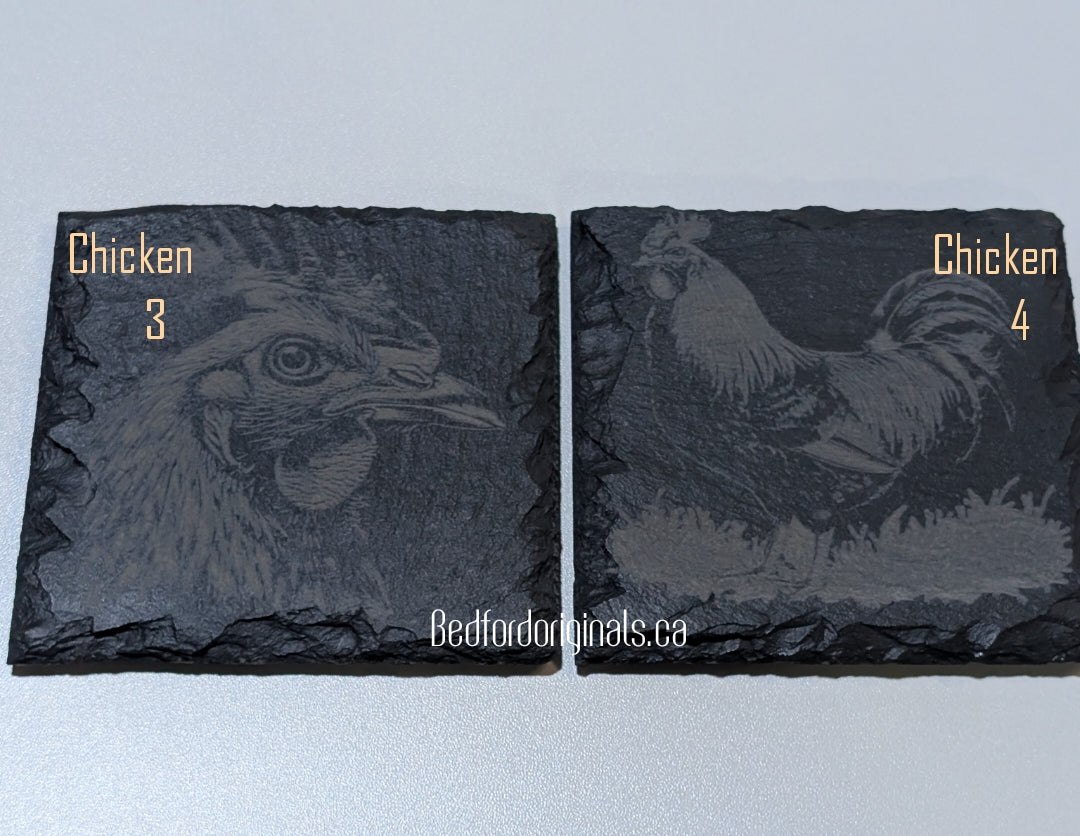 Engraved Slate Coasters - Animals