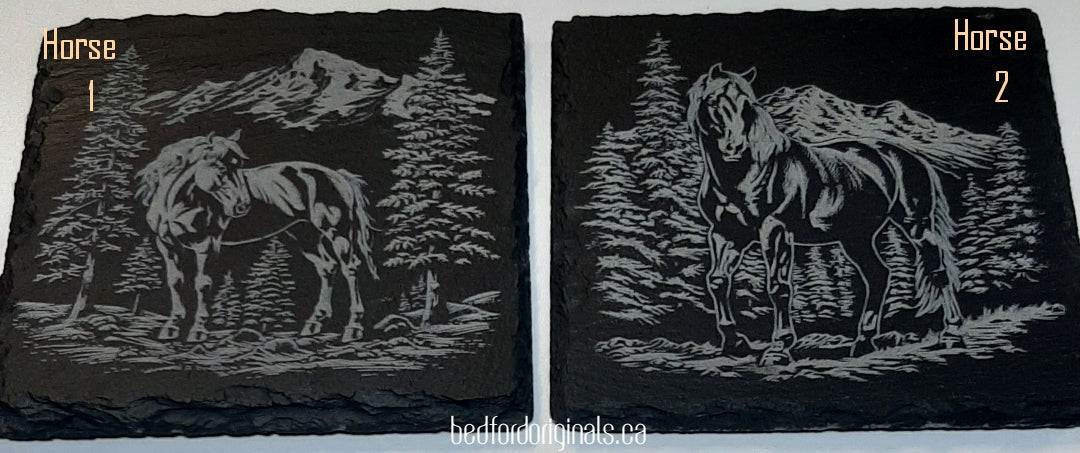 Engraved Slate Coasters - Animals
