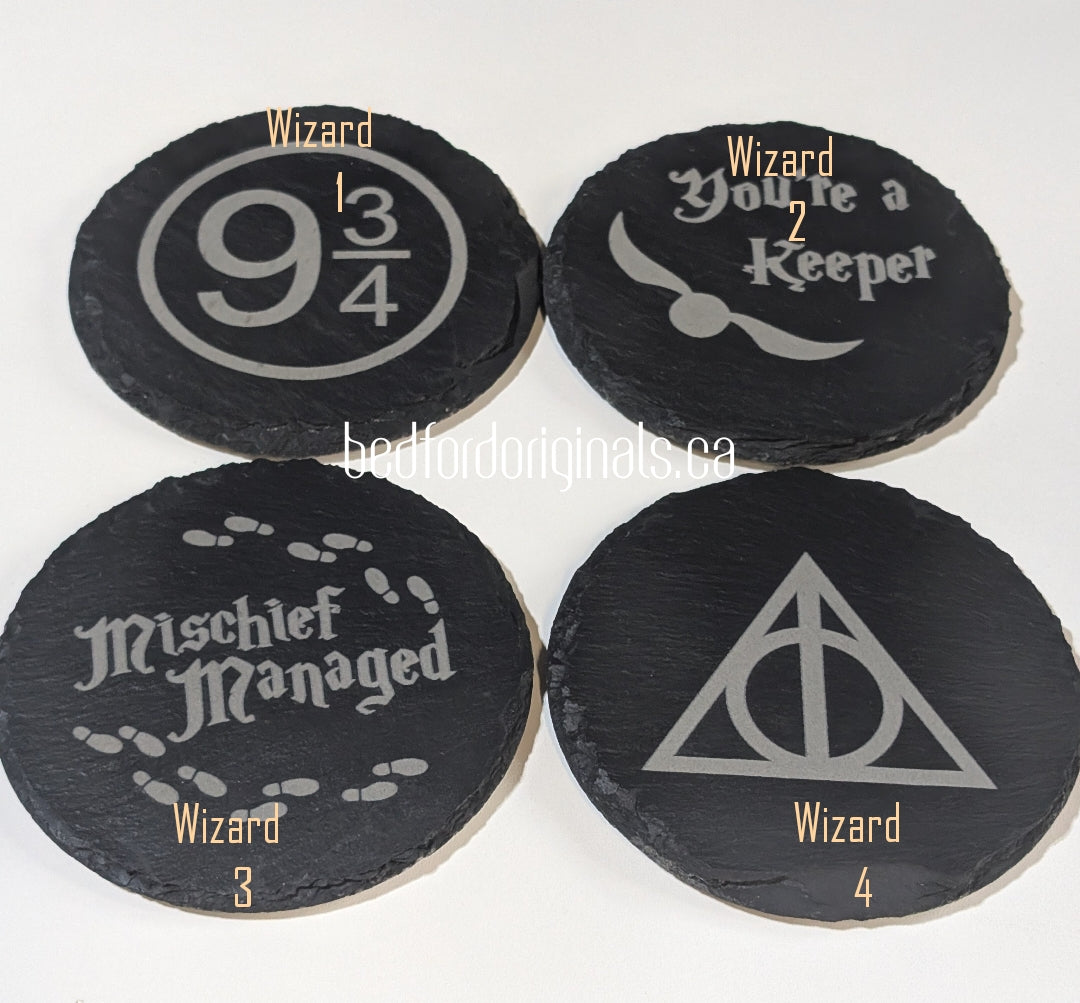 Engraved Slate Coasters - Animals