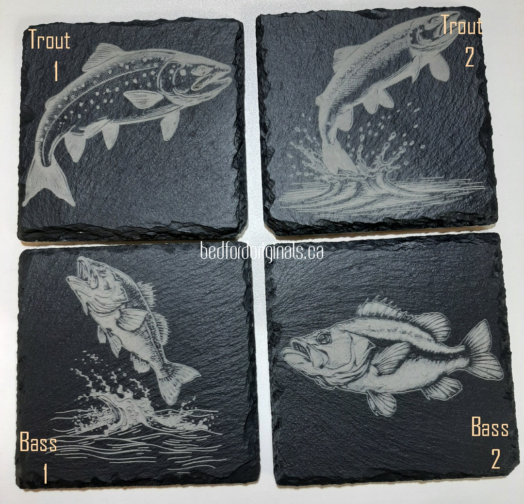 Engraved Slate Coasters - Animals