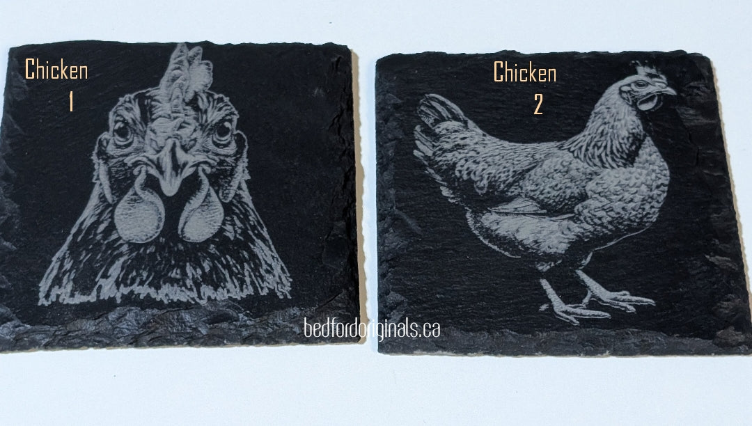 Engraved Slate Coasters - Animals