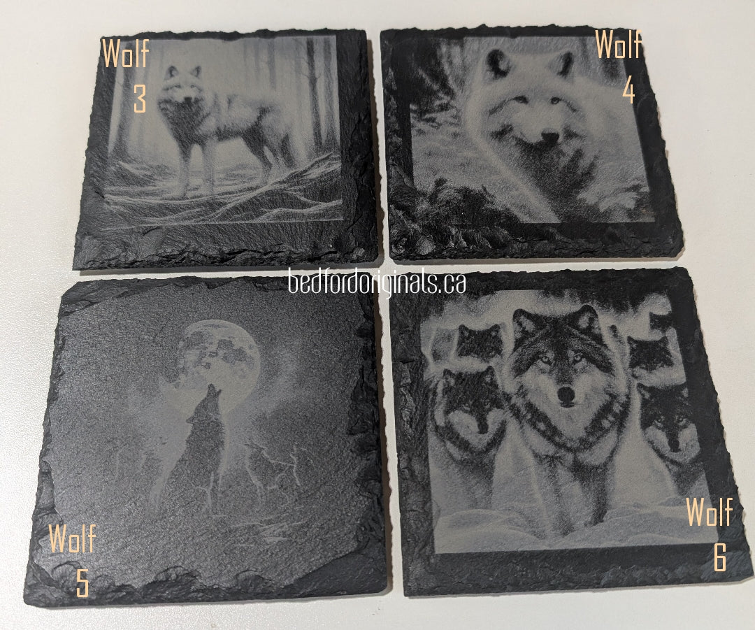 Engraved Slate Coasters - Animals