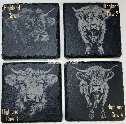 Engraved Slate Coasters - Animals