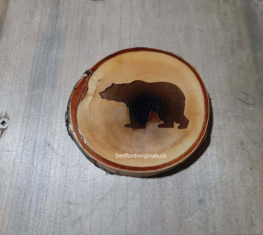 Engraved Birch Coasters - Bears