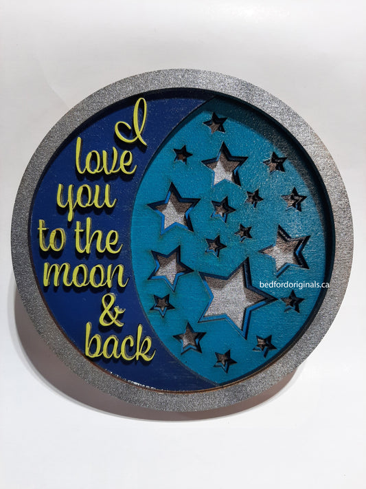 3D Wall Art - Love You to the Moon (5 Layers)