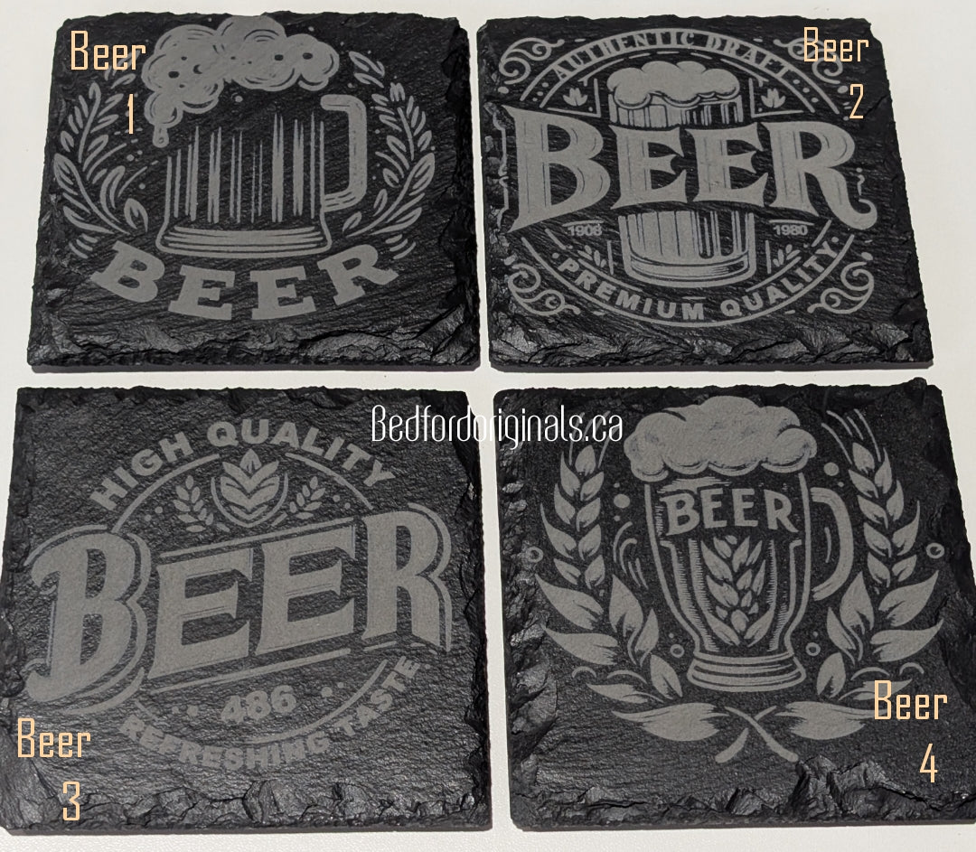 Engraved Slate Coasters - Animals